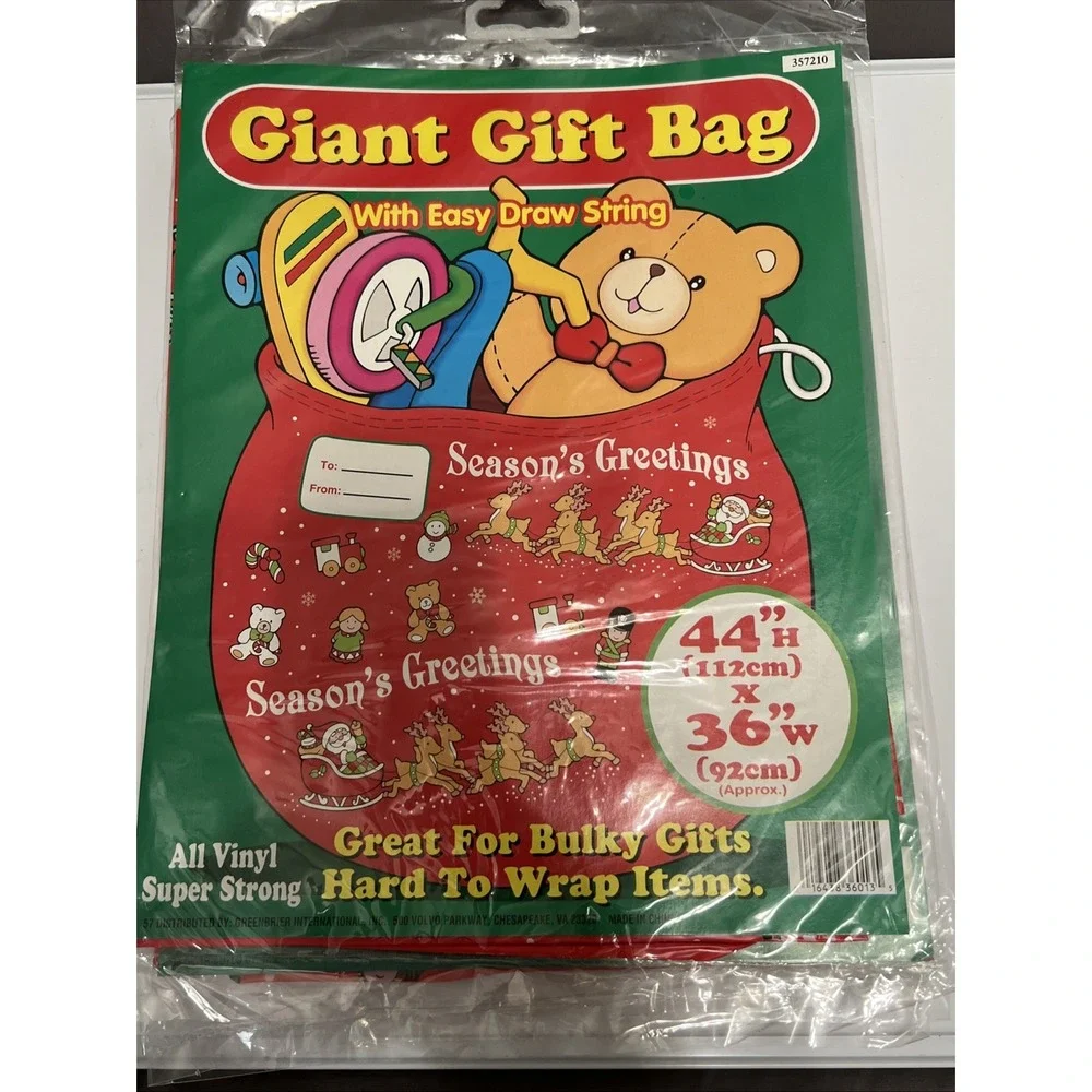 Vintage Christmas Giant Vinyl Gift Bag Present Sack 44